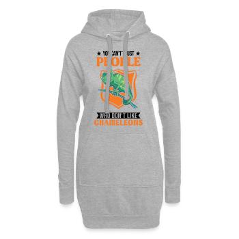 Caméléon Cadeau Caméléon - Sweat-shirt à capuche long Femme - gris chiné - Devant