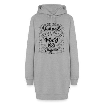 Jahrgang geboren im Mai 1981. Geburtstag Mai 1981. - Hoodie-Kleid - Grau meliert - Vorne