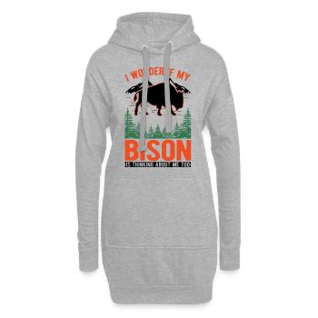 Buffalo Gift Bison Buffallo Buffle d’eau - Sweat-shirt à capuche long Femme - gris chiné - Devant
