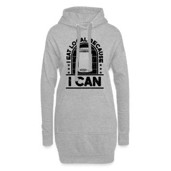 Je mange local parce que je peux mettre en conserve conserve des conserves - Sweat-shirt à capuche long Femme - gris chiné - Devant