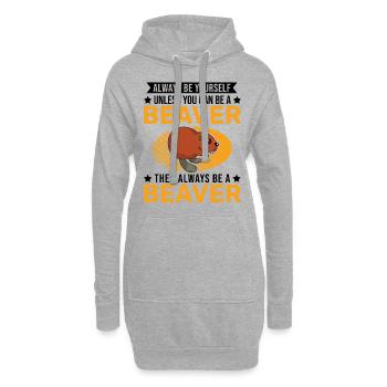 Soyez toujours vous-même Castor Castor Beaver Dam - Sweat-shirt à capuche long Femme - gris chiné - Devant