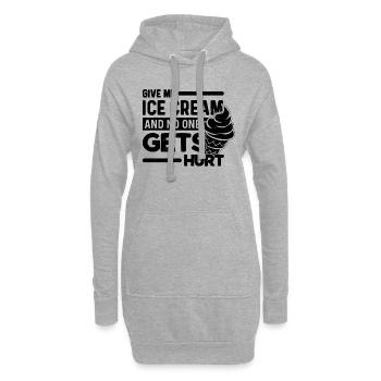 Donnez-moi de la crème glacée et de la crème glacée molle - Sweat-shirt à capuche long Femme - gris chiné - Devant