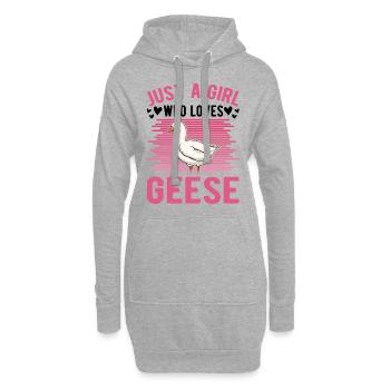 Oies Filles Éleveuse d’oies Oie Oie - Sweat-shirt à capuche long Femme - gris chiné - Devant