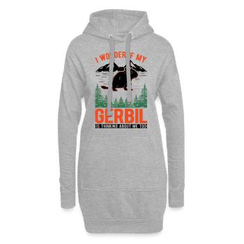 Gerbille Cadeau Rat de course mongol Gerbille - Sweat-shirt à capuche long Femme - gris chiné - Devant