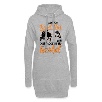 Gerbille Cadeau Rat de course mongol Gerbille - Sweat-shirt à capuche long Femme - gris chiné - Devant