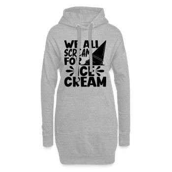 Nous crions tous pour les amateurs de crème glacée sucrée - Sweat-shirt à capuche long Femme - gris chiné - Devant