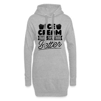 La crème glacée rend tout glacé amateur de crème glacée - Sweat-shirt à capuche long Femme - gris chiné - Devant