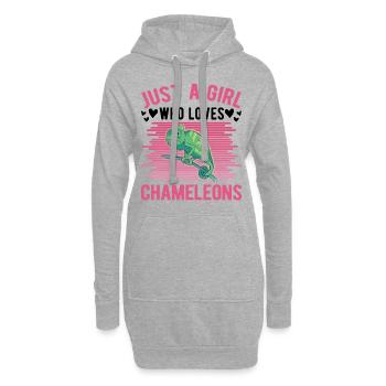Caméléon Fille Caméléon - Sweat-shirt à capuche long Femme - gris chiné - Devant