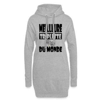 Cadeau Pétanque Homme - Meilleure Triplette - Sweat-shirt à capuche long Femme - gris chiné - Devant