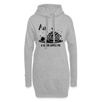 A est pour la tarte aux pommes pâtisseries Amateur de tarte aux pommes - Sweat-shirt à capuche long Femme - gris chiné - Devant