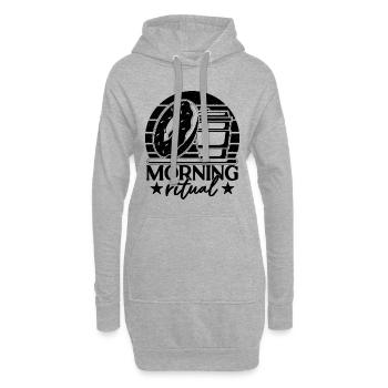 Morning Ritual Breakfast Coffee & Donuts Lover - Hoodie-Kleid - Grau meliert - Vorne