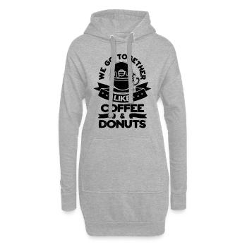 Nous allons ensemble Amateur de café Amateur de café et de beignets - Sweat-shirt à capuche long Femme - gris chiné - Devant