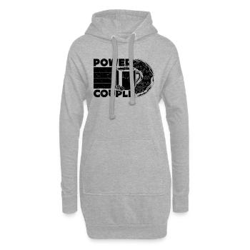 Power Couple Retro Breakfast Coffee & Donuts Lover - Sweat-shirt à capuche long Femme - gris chiné - Devant
