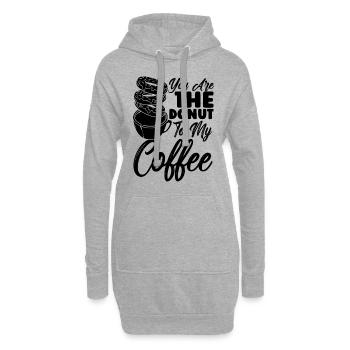 Vous êtes l’amateur de café et de beignets à la caféine de beignets - Sweat-shirt à capuche long Femme - gris chiné - Devant