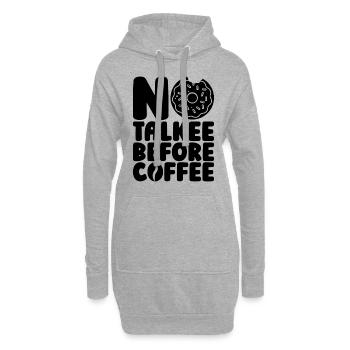 Pas de bavard avant le petit-déjeuner Amateur de café et de beignets - Sweat-shirt à capuche long Femme - gris chiné - Devant