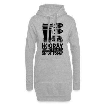 Sirotez Sip Hourra Caféine Café & Donuts Lover - Sweat-shirt à capuche long Femme - gris chiné - Devant