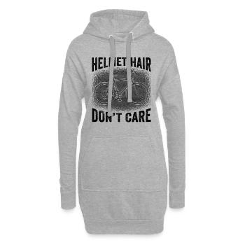 Casque Cheveux Ne s’en soucie pas Vélo Route Vélo Cycliste - Sweat-shirt à capuche long Femme - gris chiné - Devant