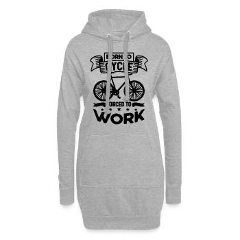 Né pour faire du vélo forcé de travailler Vélo Cycliste - Sweat-shirt à capuche long Femme - gris chiné - Devant