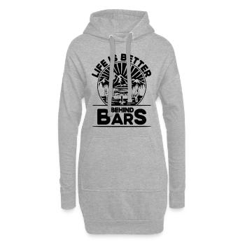 Life Is Better Behind Bars Bicycle Biking Cyclist - Hoodie-Kleid - Grau meliert - Vorne