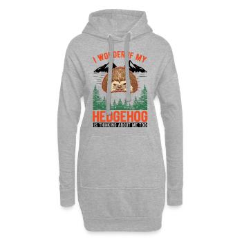 Hérisson Cadeau Stacheligel - Sweat-shirt à capuche long Femme - gris chiné - Devant
