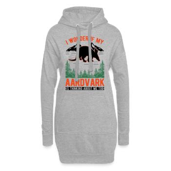 Aardvark Cadeau Aardvark - Sweat-shirt à capuche long Femme - gris chiné - Devant
