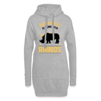 Rhino Luck Rhino Rhinocéros - Sweat-shirt à capuche long Femme - gris chiné - Devant