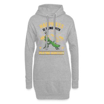 Mante religieuse Mante Mante Mante - Sweat-shirt à capuche long Femme - gris chiné - Devant