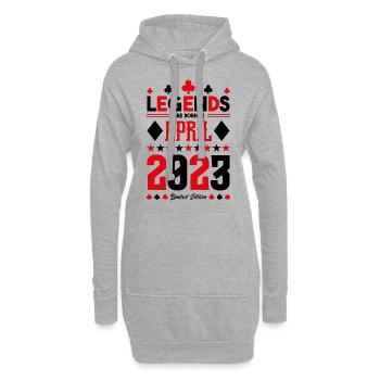 cadeau d'anniversaire avril 2023. jeux de carte. - Sweat-shirt à capuche long Femme - gris chiné - Devant
