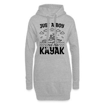 Juste un garçon et son amateur de kayak canoë kayak - Sweat-shirt à capuche long Femme - gris chiné - Devant