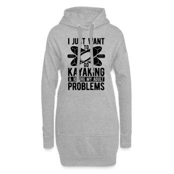 I Just Want To Go Kayaking Water Sport Kayak Lover - Hoodie-Kleid - Grau meliert - Vorne