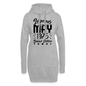Geboren 1975 Geburtstagsgeschenk 1975. - Hoodie-Kleid - Grau meliert - Vorne