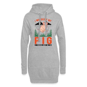 Porcs Éleveur Porcs - Sweat-shirt à capuche long Femme - gris chiné - Devant
