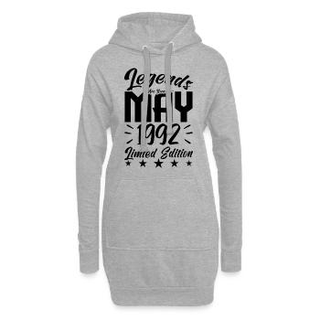 Geboren Mai 1992 Geburtstagsgeschenk 1992. - Hoodie-Kleid - Grau meliert - Vorne