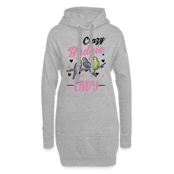Crazy Budgerigar Mme Welli Parakeet - Sweat-shirt à capuche long Femme - gris chiné - Devant