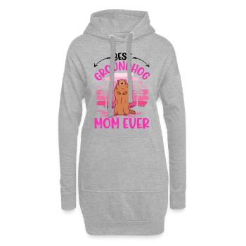 Murmeltier Mama Groundhog Mom Woodchuck - Hoodie-Kleid - Grau meliert - Vorne
