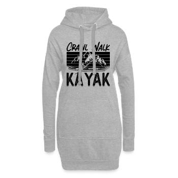 Crawl Walk Kayak Kayak Sports nautiques Kayak Lover - Sweat-shirt à capuche long Femme - gris chiné - Devant