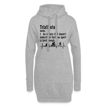 Triathlète Un athlète qui aime le triathlon - Sweat-shirt à capuche long Femme - gris chiné - Devant