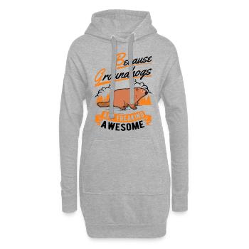 Murmeltier Groundhog Day Waldmurmeltier - Hoodie-Kleid - Grau meliert - Vorne