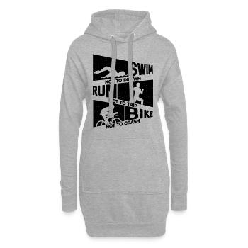 Swim Not To Drown Run Training Triathlon Lover - Hoodie-Kleid - Grau meliert - Vorne