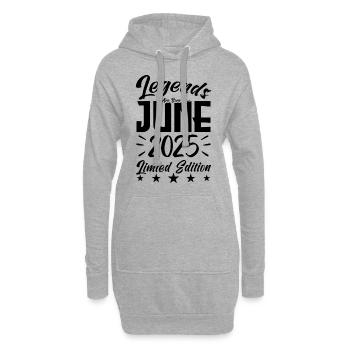 Geboren Juni 2025 Geburtstagsgeschenk 2025. - Hoodie-Kleid - Grau meliert - Vorne