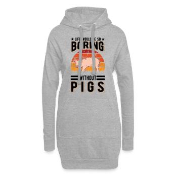 Porc Cadeau Agriculteur Cochon - Sweat-shirt à capuche long Femme - gris chiné - Devant
