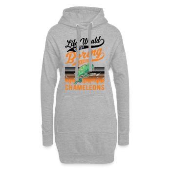 Caméléon Cadeau Caméléon - Sweat-shirt à capuche long Femme - gris chiné - Devant