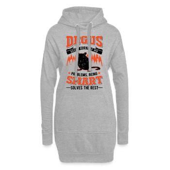 Degu Cadeau Arbuste Rat Forest Degu - Sweat-shirt à capuche long Femme - gris chiné - Devant
