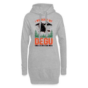 Degu propriétaire arbuste forêt de rats degu - Sweat-shirt à capuche long Femme - gris chiné - Devant