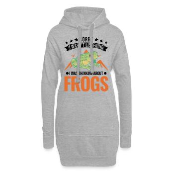 Grenouille cadeau Rainette - Sweat-shirt à capuche long Femme - gris chiné - Devant