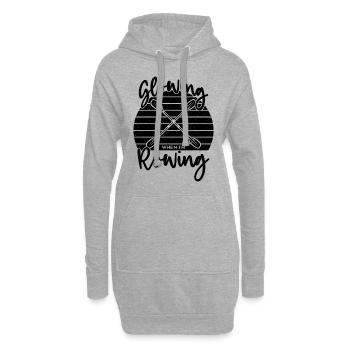 Brillant quand je rame rameur de sports nautiques rétro rameur - Sweat-shirt à capuche long Femme - gris chiné - Devant