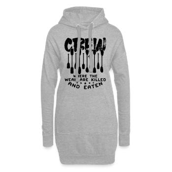 Crew Where The Weak Are Rowing Oarsmen Boat Rower - Hoodie-Kleid - Grau meliert - Vorne