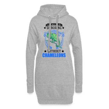 Caméléon Cadeau Caméléon - Sweat-shirt à capuche long Femme - gris chiné - Devant