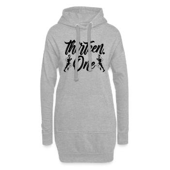 Treize marathoniens athlétiques d’un demi-marathon - Sweat-shirt à capuche long Femme - gris chiné - Devant