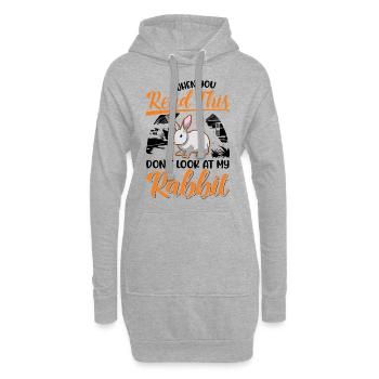 Lapin lapin lapin lapin - Sweat-shirt à capuche long Femme - gris chiné - Devant